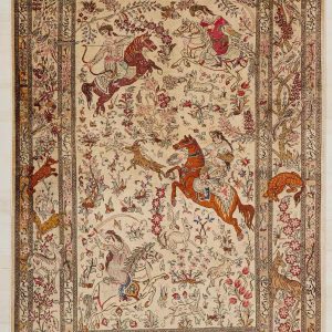 Handmade Rug Ghom Silk Beige 100x149cm