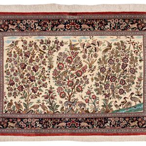 Handmade Rug Ghom Silk Beige 102x149cm