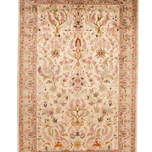 Handmade Rug Ghom Silk Beige 130x200cm