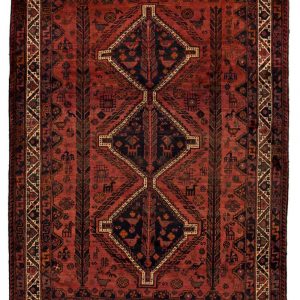 Handmade Rug Kashgai Red 214x296cm