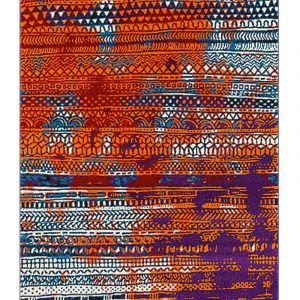 Busdau Rug Hal Gray/Orange/Violet