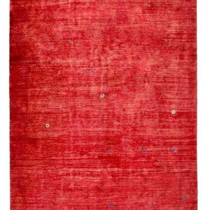Gabbeh Rug Hand Woven Loom Lori Buf Hand-knotted Oriental Wine Red 60x90 