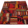 Handmade Persian Patchwork Rug Shiraz/Azerbajdzjan 146x203cm - Image 2