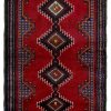 Handmade Persian Rug Beluch Red 85x203cm