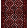 Handmade Persian Rug Beluch Red 97x207cm