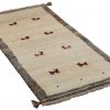 Handmade Persian Rug Gabbeh Shiraz Cream 63x123cm - Image 2