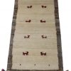 Handmade Persian Rug Gabbeh Shiraz Cream 63x123cm