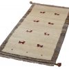 Handmade Persian Rug Gabbeh Shiraz Cream 63x123cm - Image 3