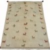 Handmade Persian Rug Gabbeh Shiraz Wool Beige 103x138cm