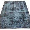 Handmade Persian VintageRug Blue/DarkBlue 114x176cm - Image 2